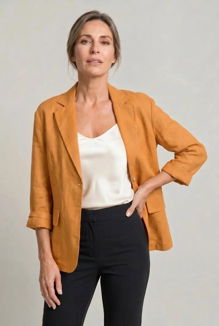 Women's Coat Lightweight Single-Button Relaxed Blazer Jacket
