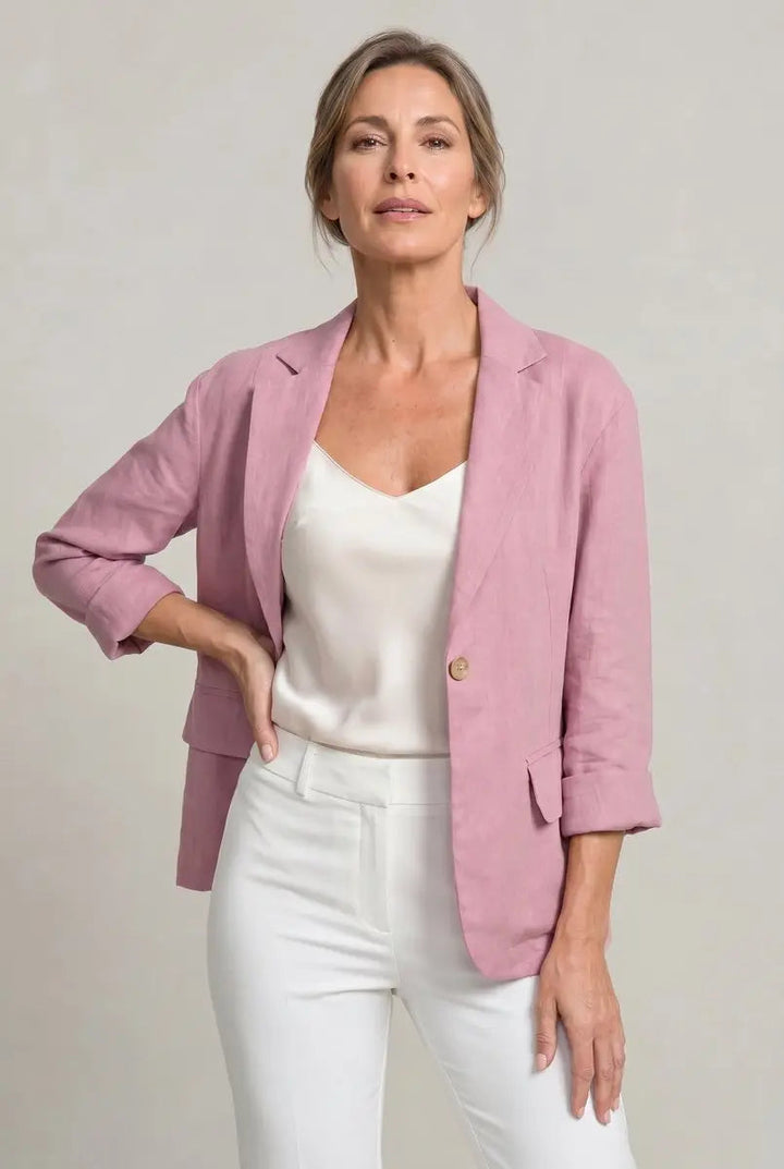 Women's Coat Lightweight Single-Button Relaxed Blazer Jacket