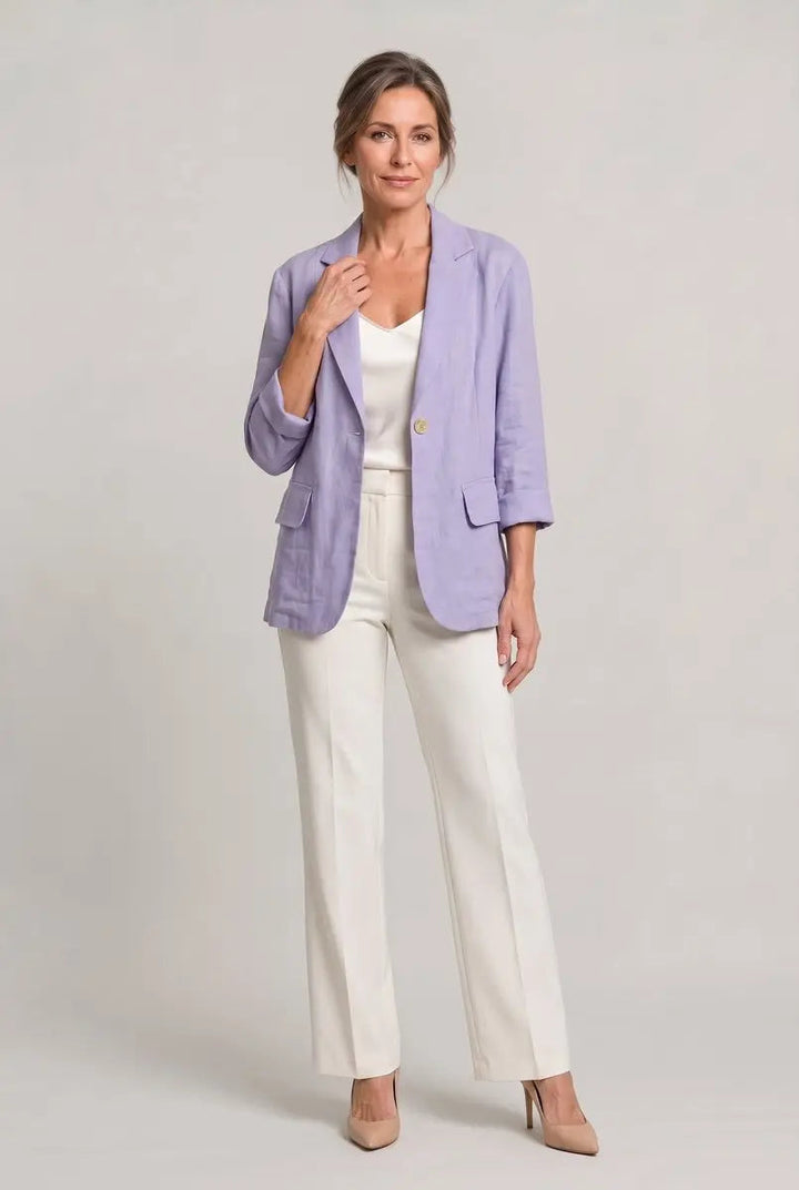 Women's Coat Lightweight Single-Button Relaxed Blazer Jacket
