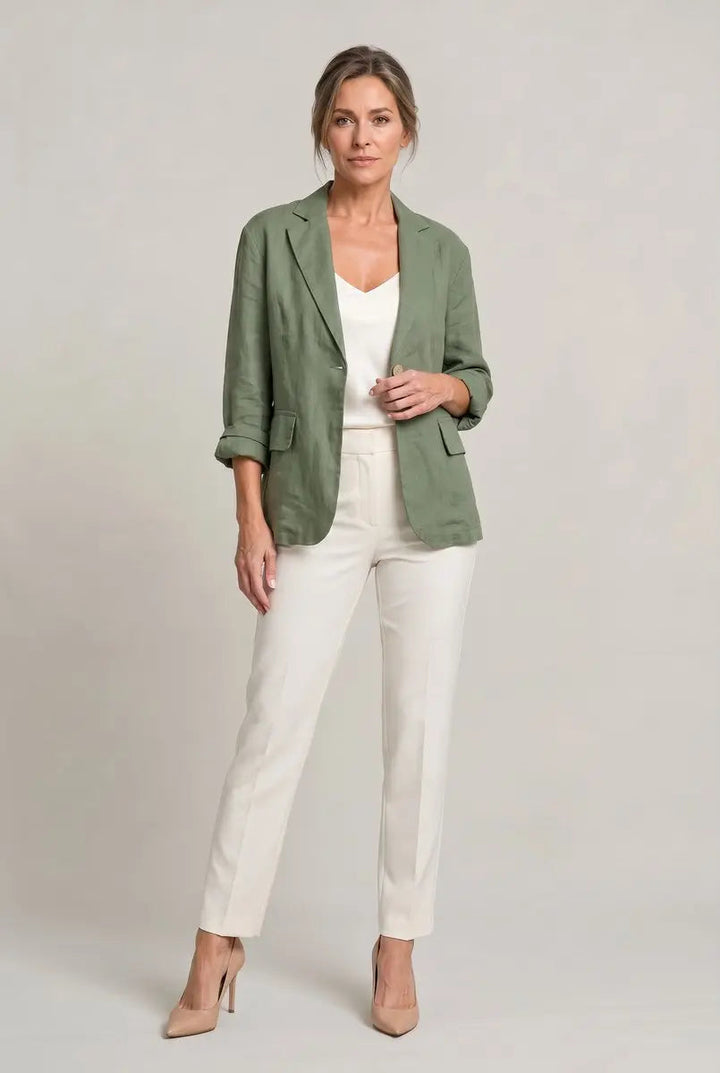 Women's Coat Lightweight Single-Button Relaxed Blazer Jacket
