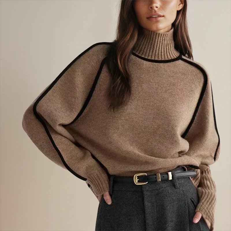 Women's Colourblock Turtleneck Sweater