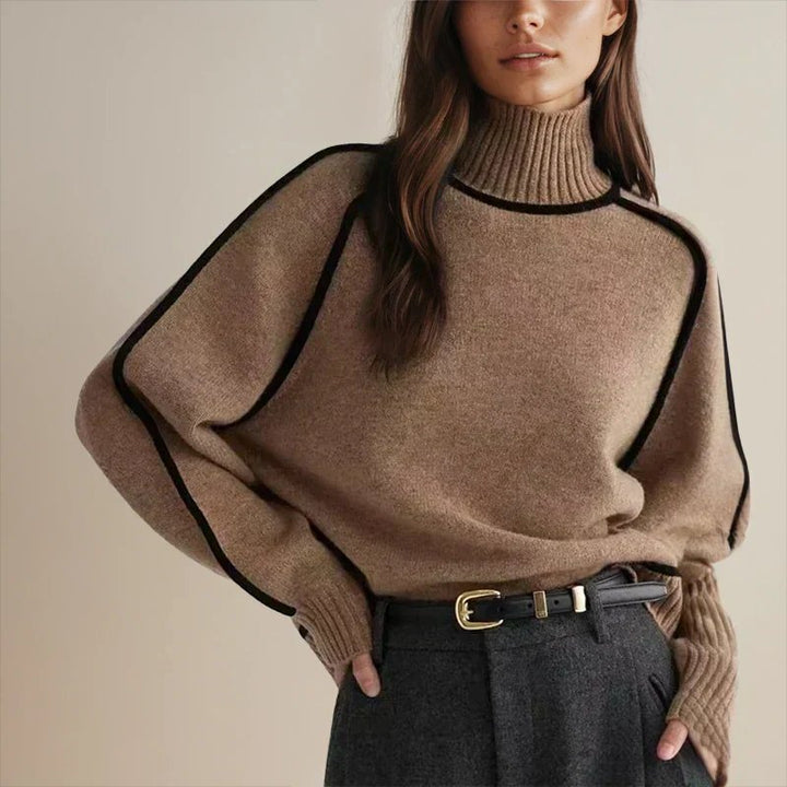 Women's Colourblock Turtleneck Sweater