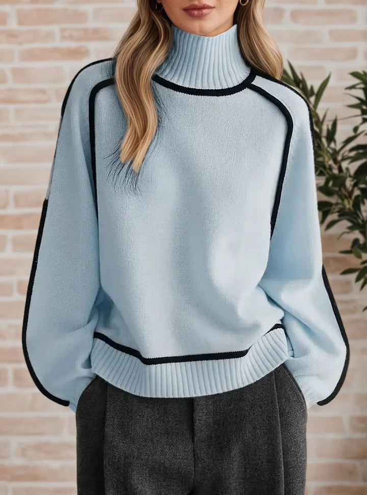 Women's Colourblock Turtleneck Sweater