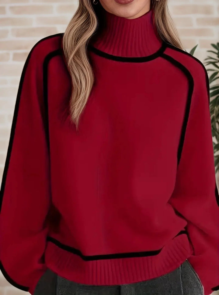 Women's Colourblock Turtleneck Sweater