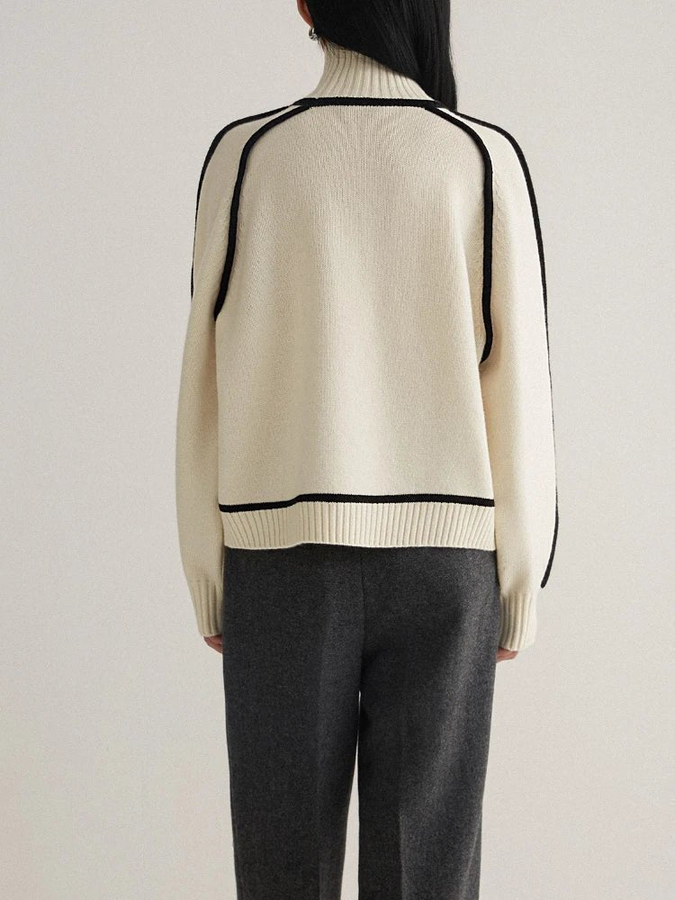 Women's Colourblock Turtleneck Sweater