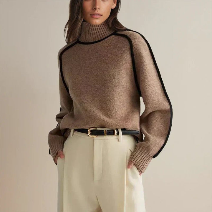 Women's Colourblock Turtleneck Sweater
