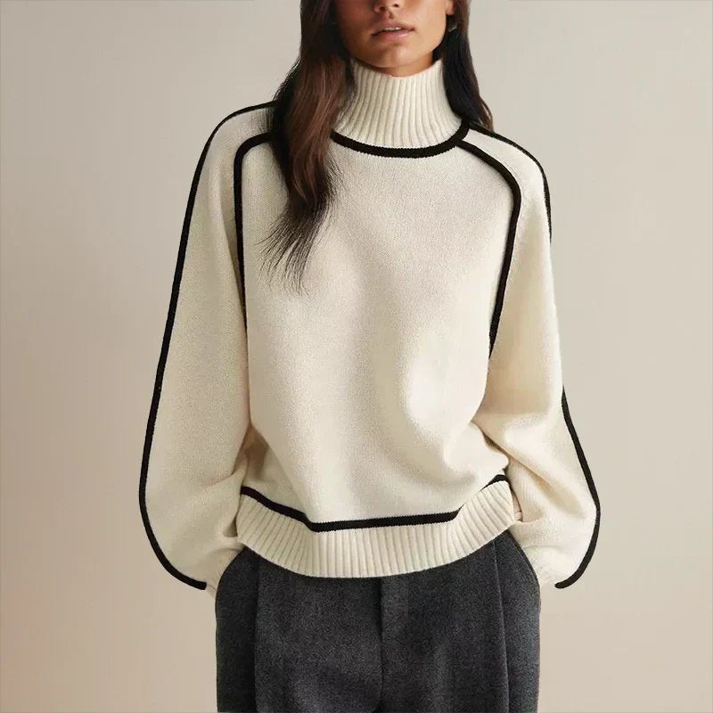 Women's Colourblock Turtleneck Sweater