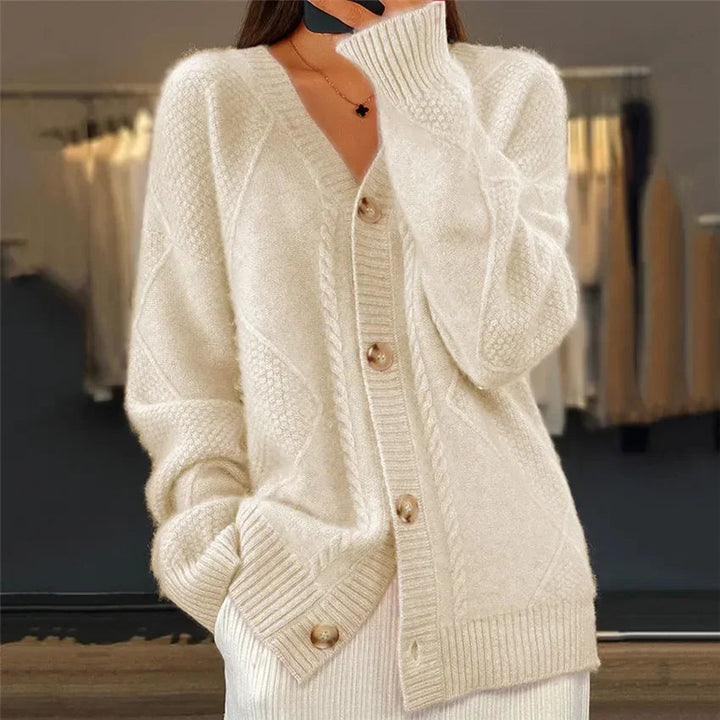 Women's Diamond Knit Button Cardigan