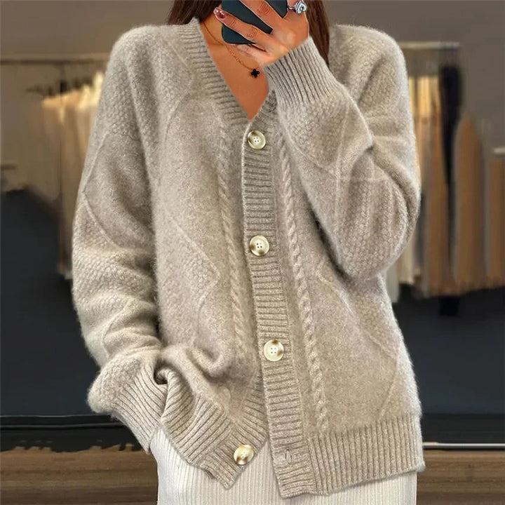 Women's Diamond Knit Button Cardigan