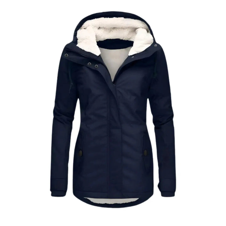 Women's Fleece-Lined Hooded Waterproof Winter Coat