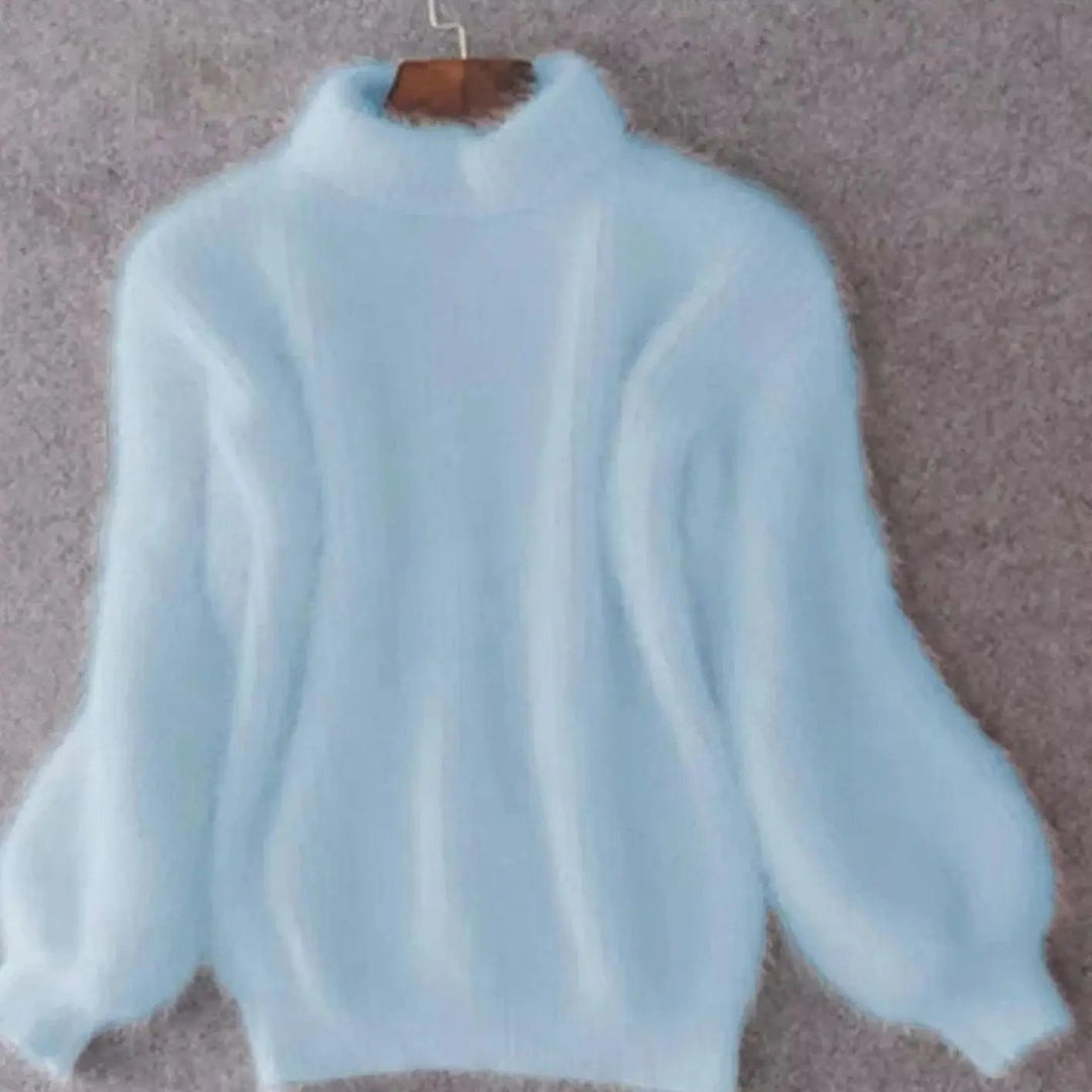 Women's Fluffy Turtleneck Loose Knit Sweater Jumper