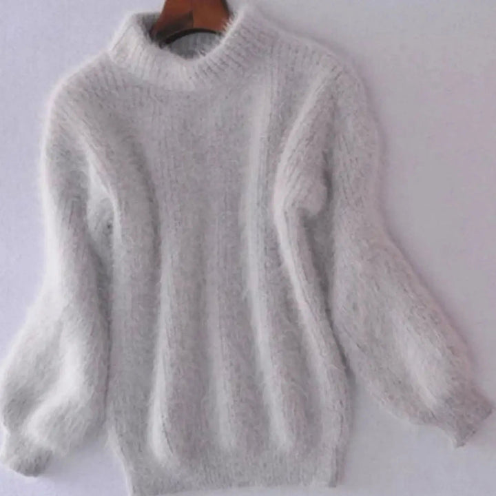 Women's Fluffy Turtleneck Loose Knit Sweater Jumper
