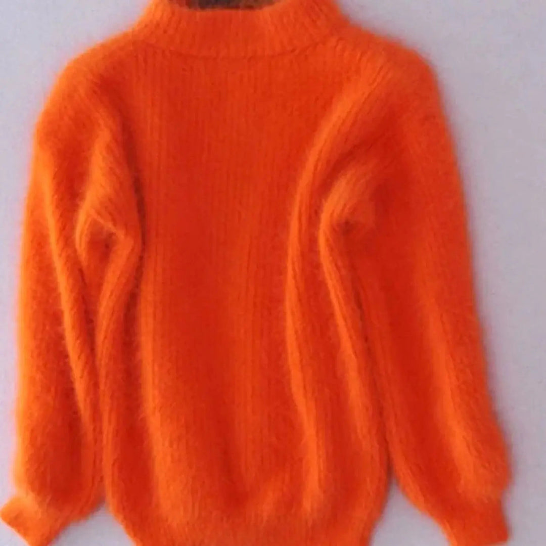 Women's Fluffy Turtleneck Loose Knit Sweater Jumper