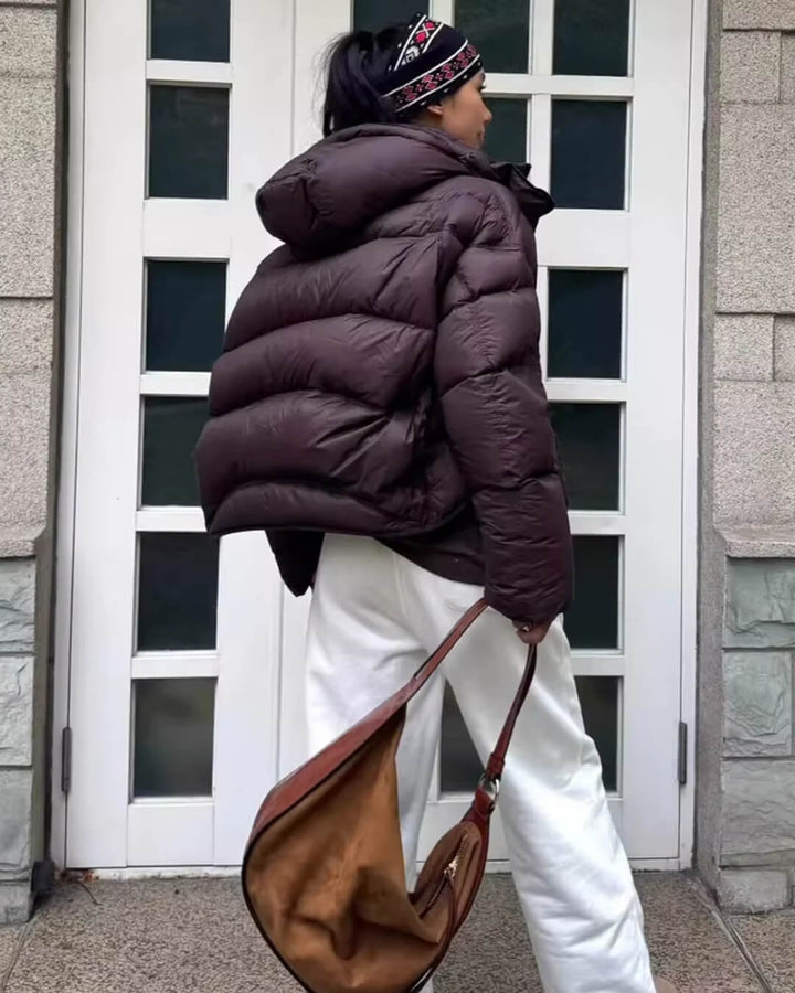 Women's Hooded Cropped Padded Jacket, image 10