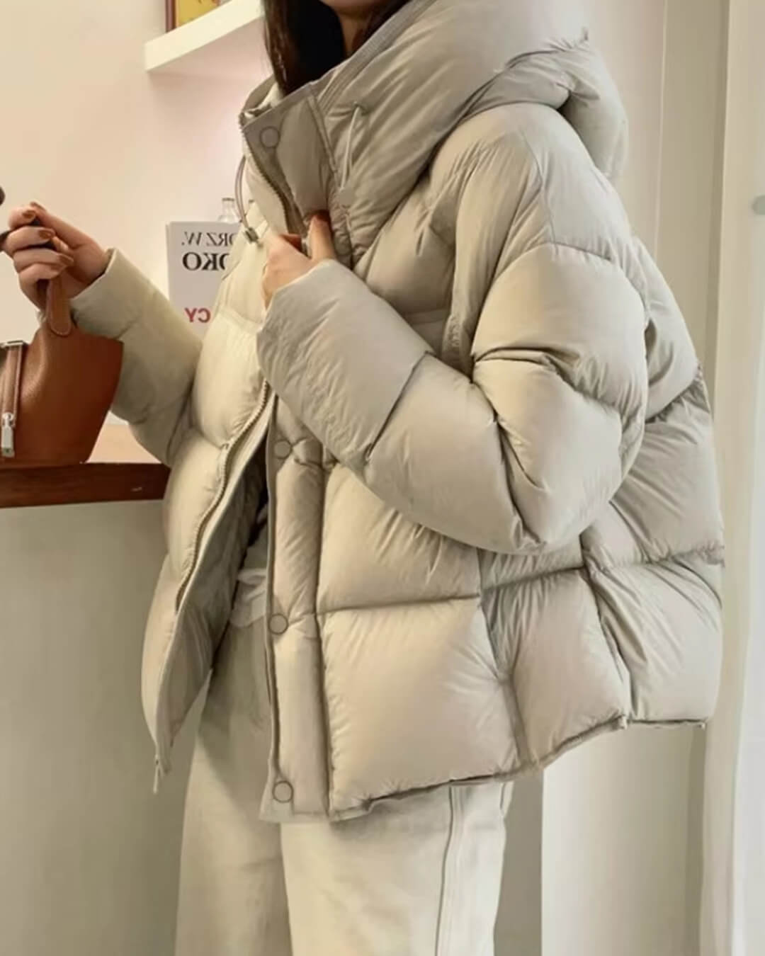 Women's Hooded Cropped Padded Jacket, image 6