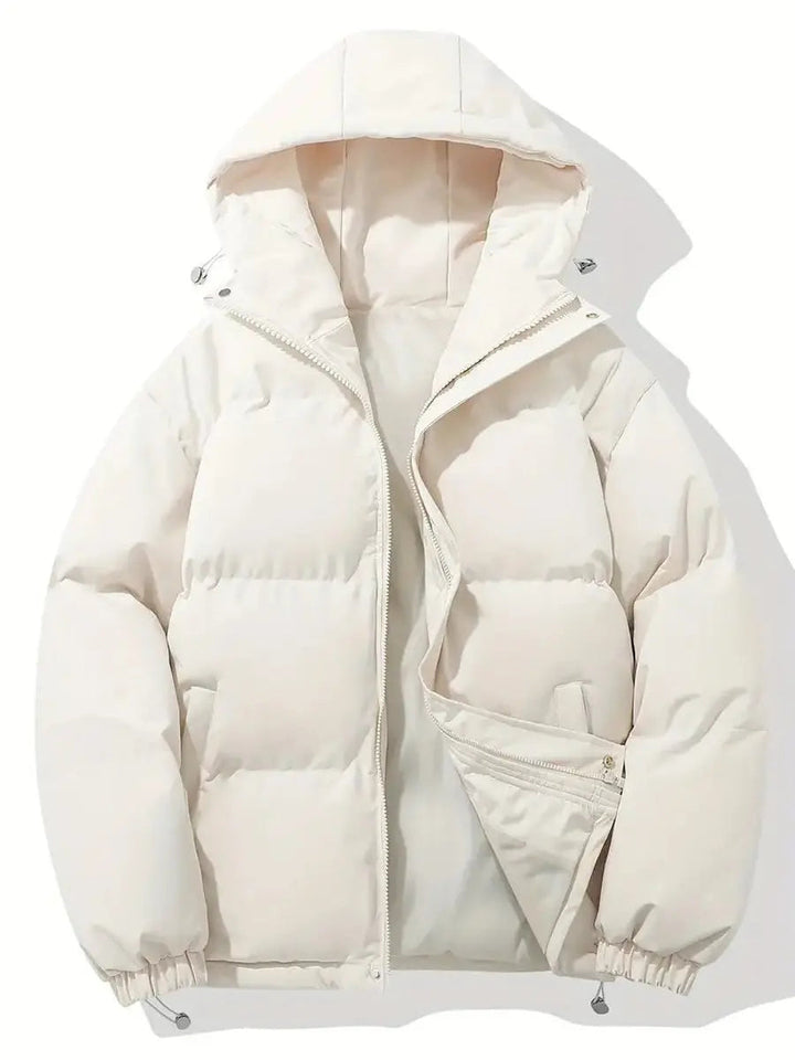 Women's Hooded Puffer Winter Jacket Zip-Up Padded Coat