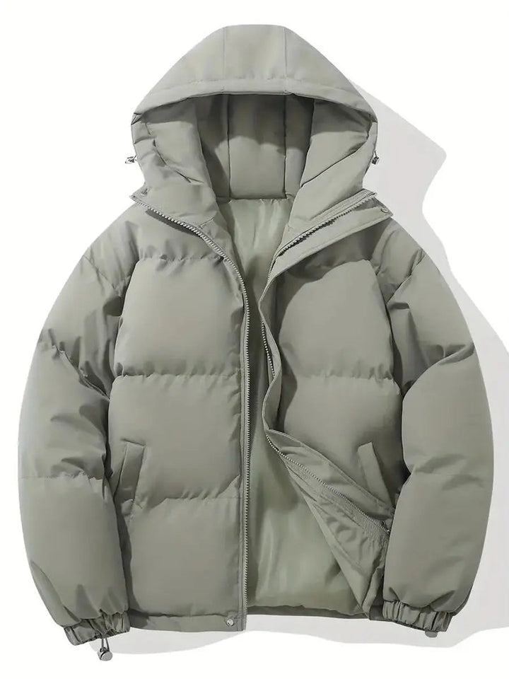 Women's Hooded Puffer Winter Jacket Zip-Up Padded Coat