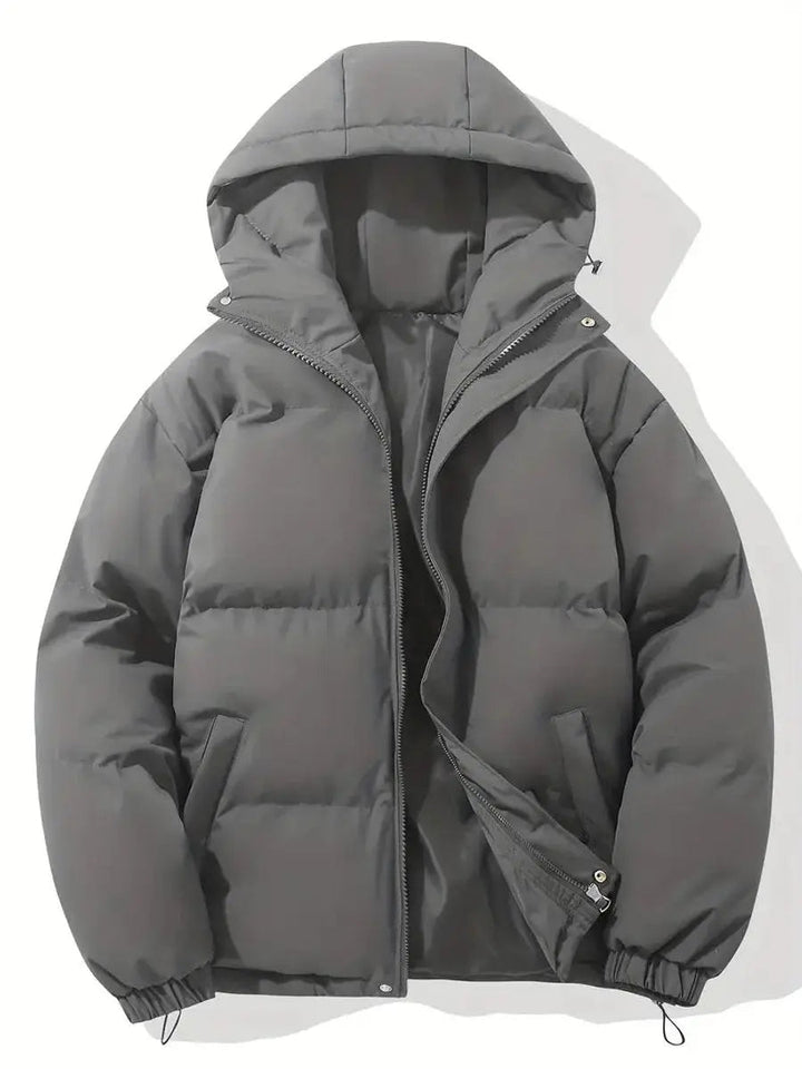 Women's Hooded Puffer Winter Jacket Zip-Up Padded Coat