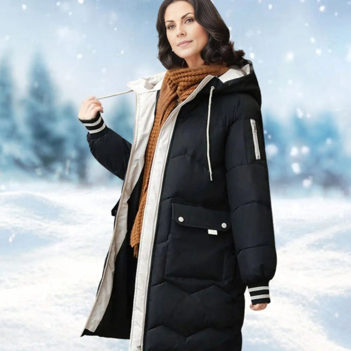 Women's Insulated Hooded Padded Mid-Length Winter Coat