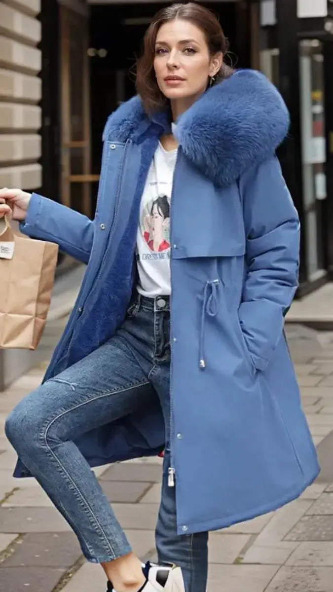 Women's Jacket Waterproof Hooded Faux Fur Trim Insulated Winter Parka