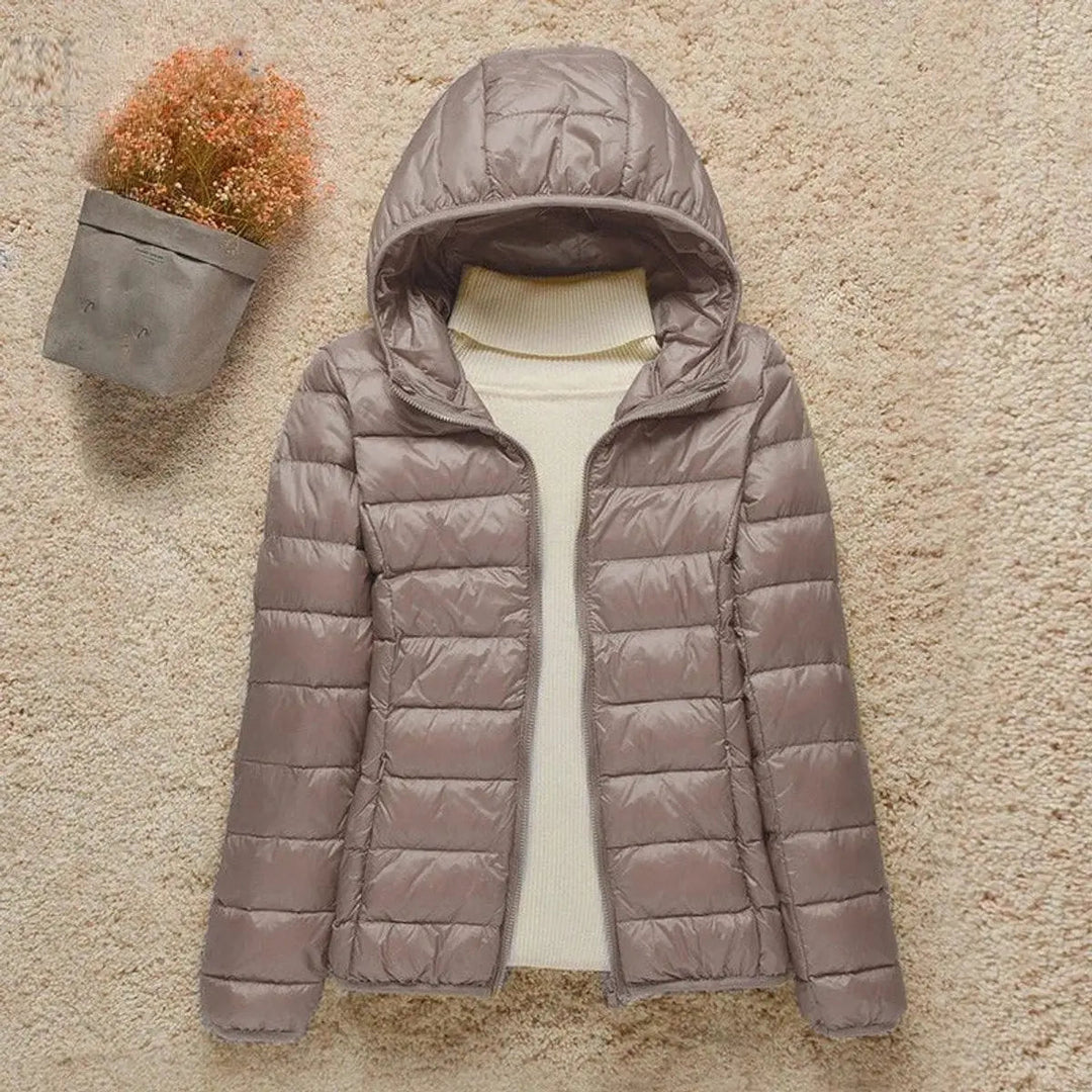 Women's Lightweight Hooded Quilted Jacket Packable Down Puffer