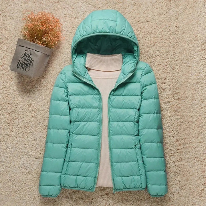 Women's Lightweight Hooded Quilted Jacket Packable Down Puffer