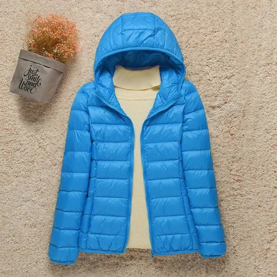 Women's Lightweight Hooded Quilted Jacket Packable Down Puffer