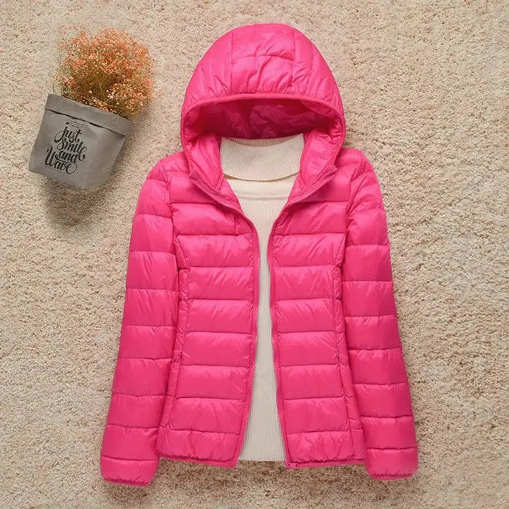 Women's Lightweight Hooded Quilted Jacket Packable Down Puffer