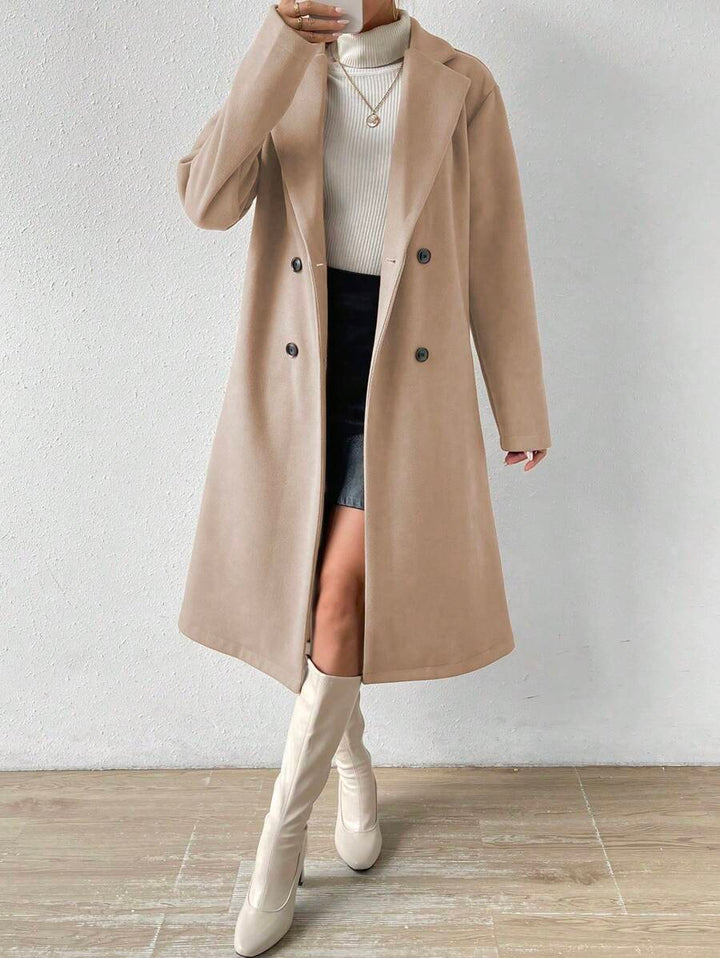 Women's Long Double-Breasted Overcoat