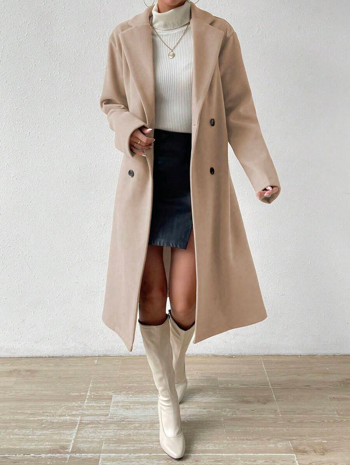 Women's Long Double-Breasted Overcoat