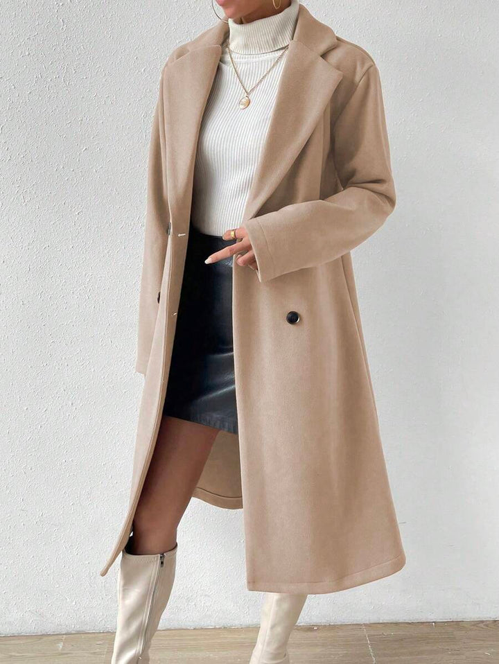 Women's Long Double-Breasted Overcoat