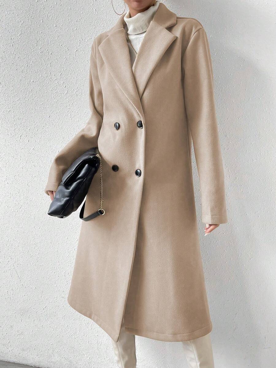 Women's Long Double-Breasted Overcoat