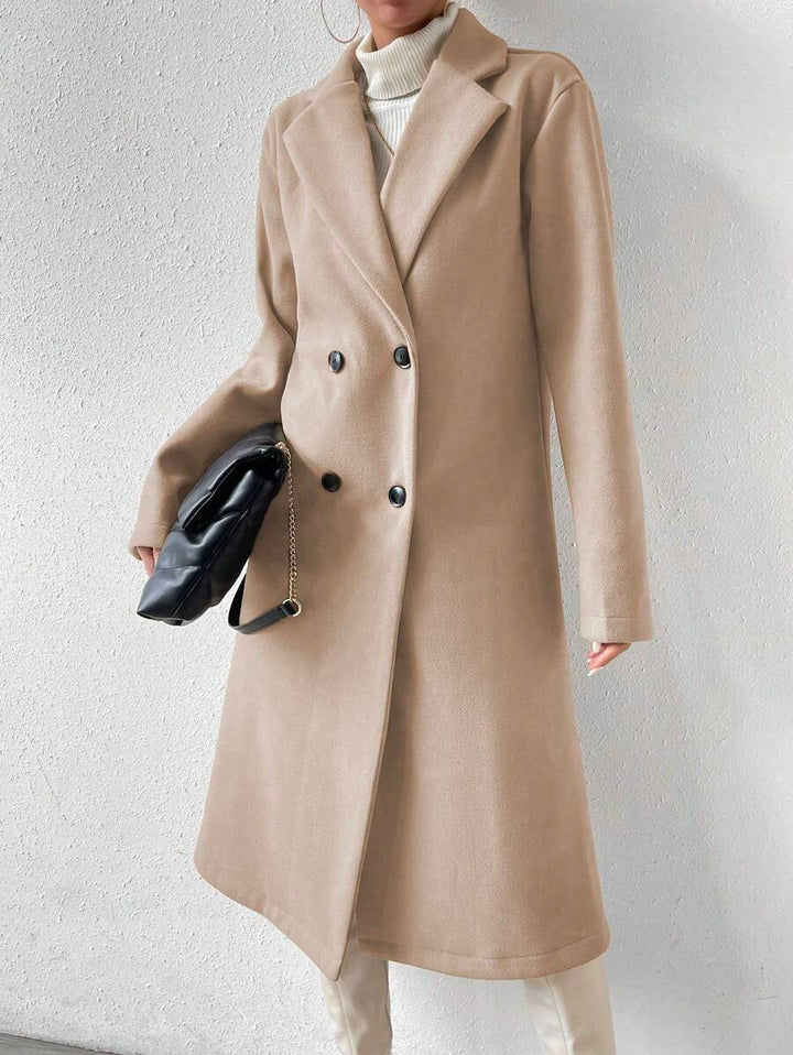 Women's Long Double-Breasted Overcoat