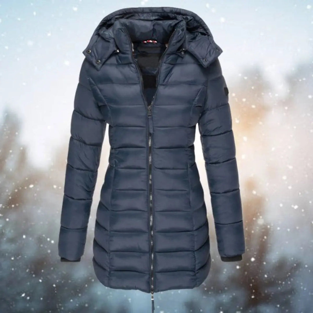 Women's Longline Hooded Quilted Jacket Padded Puffer Coat