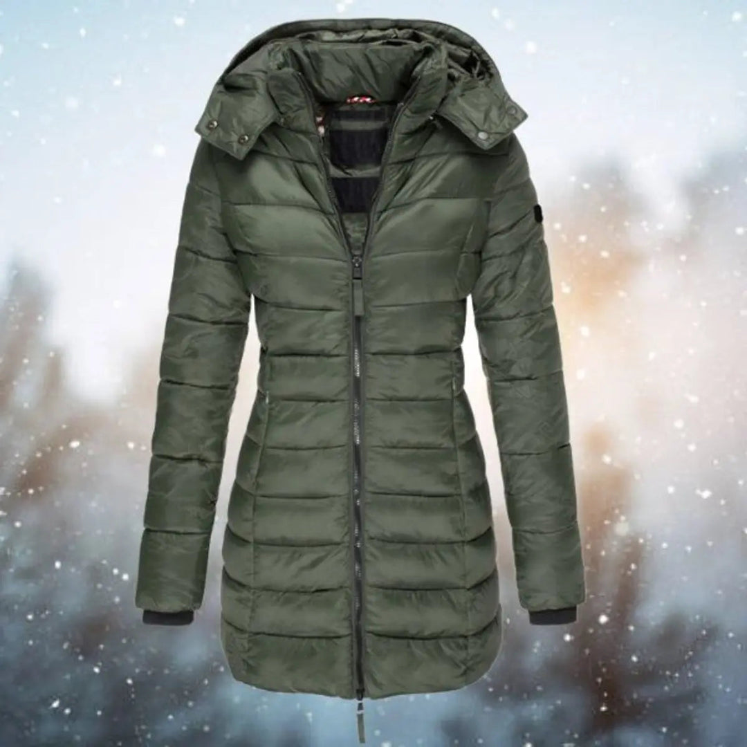 Women's Longline Hooded Quilted Jacket Padded Puffer Coat