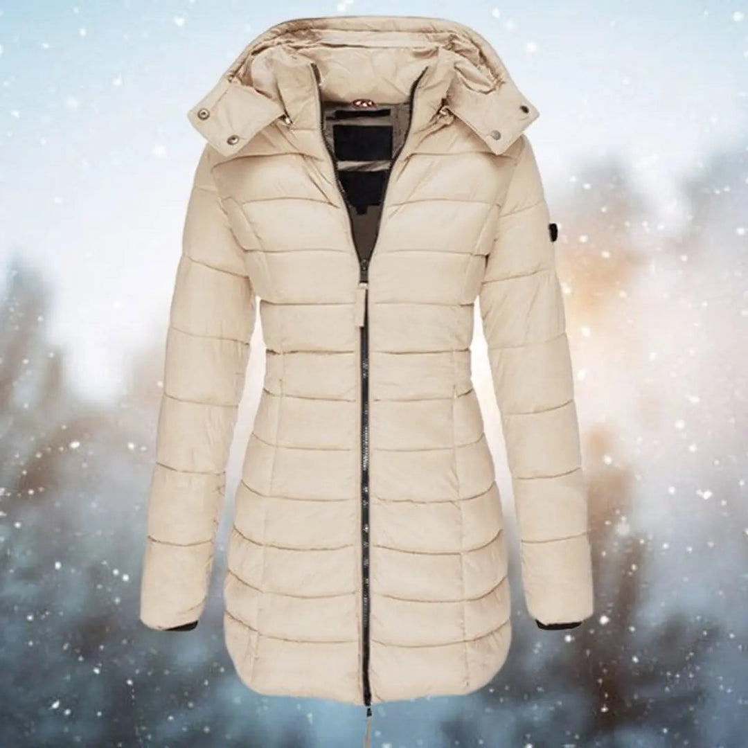 Women's Longline Hooded Quilted Jacket Padded Puffer Coat
