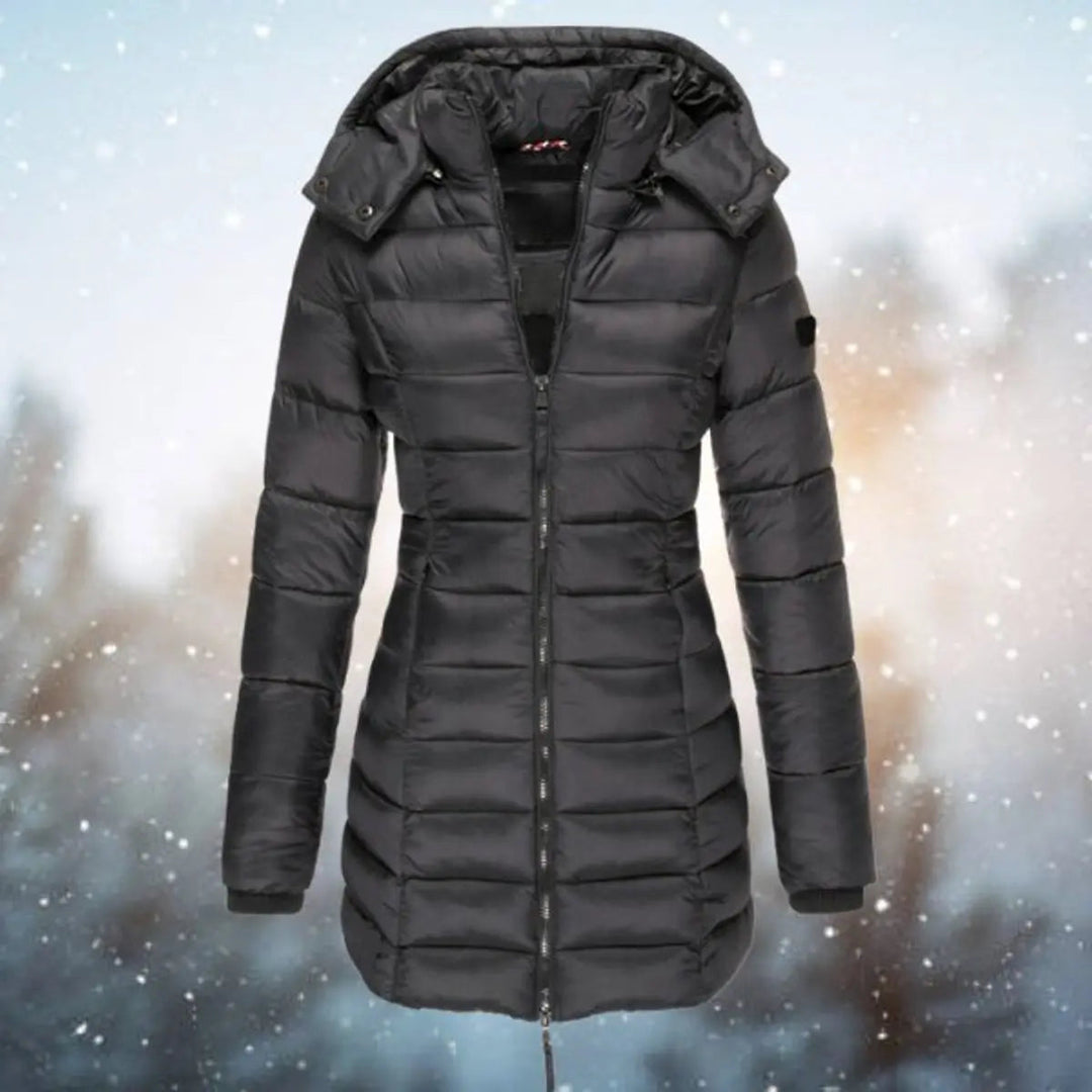 Women's Longline Hooded Quilted Jacket Padded Puffer Coat