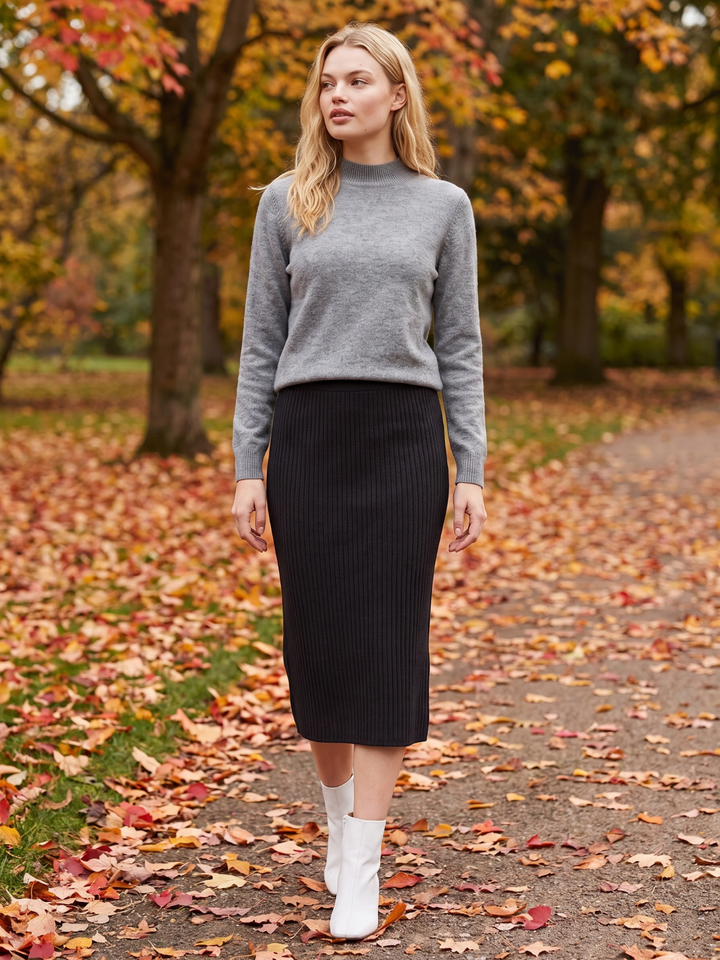 Women's Loose-Fit Mock Neck Sweater