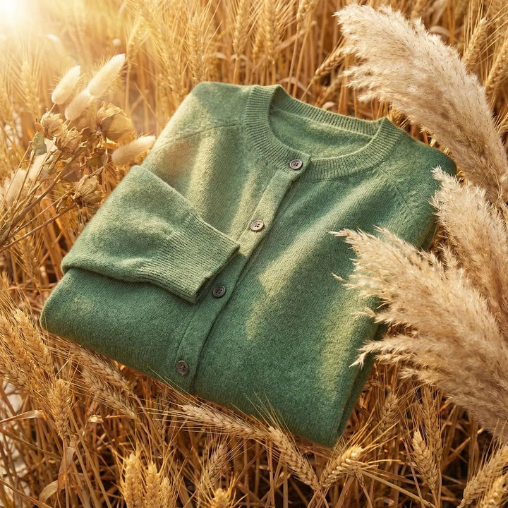 Women's Merino Wool Long Sleeve Knit Jumper Cardigan