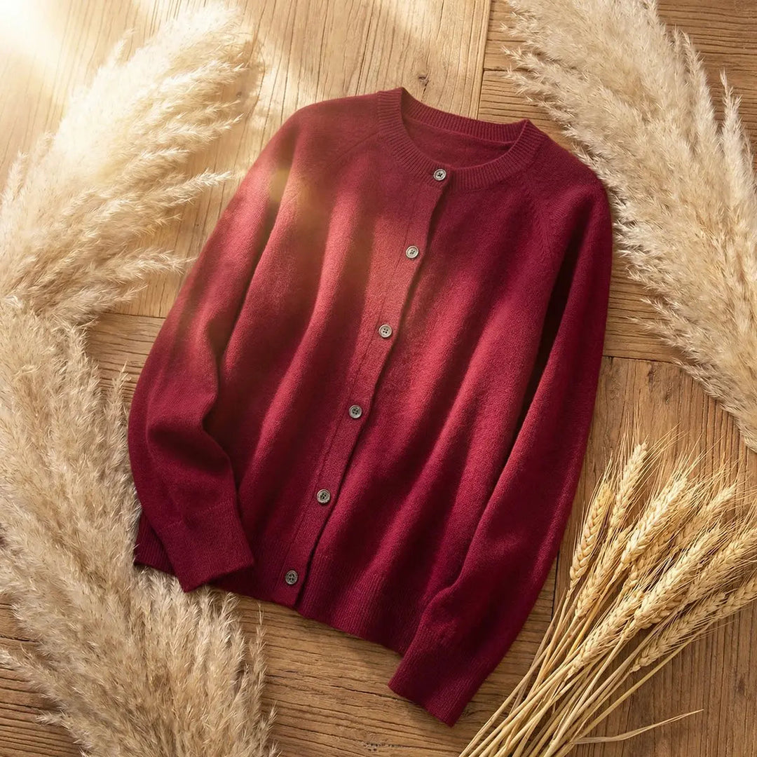 Women's Merino Wool Long Sleeve Knit Jumper Cardigan