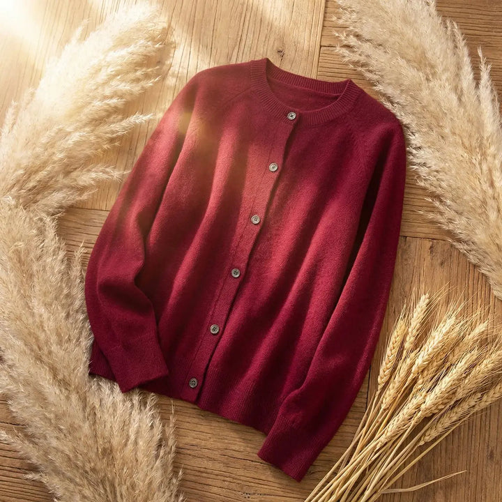 Women's Merino Wool Long Sleeve Knit Jumper Cardigan