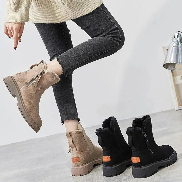 Women's Orthopedic Fur-Lined Zip-Up Ankle Boots