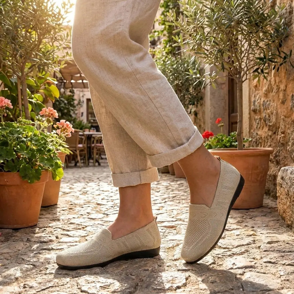 Women's Orthopedic Slip-On Knit Flats Round Toe