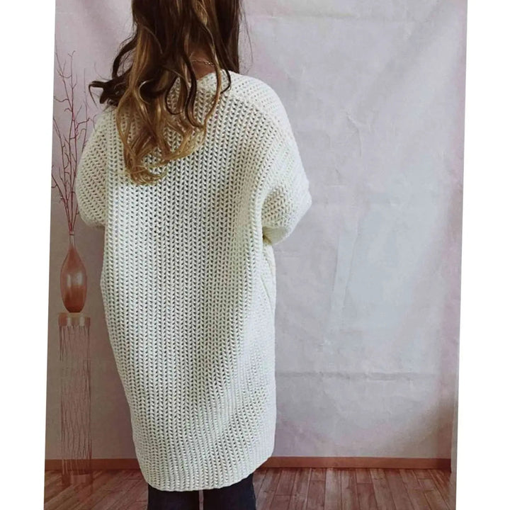 Women's Oversized Chunky Knit Cardigan Open Front Long Pockets