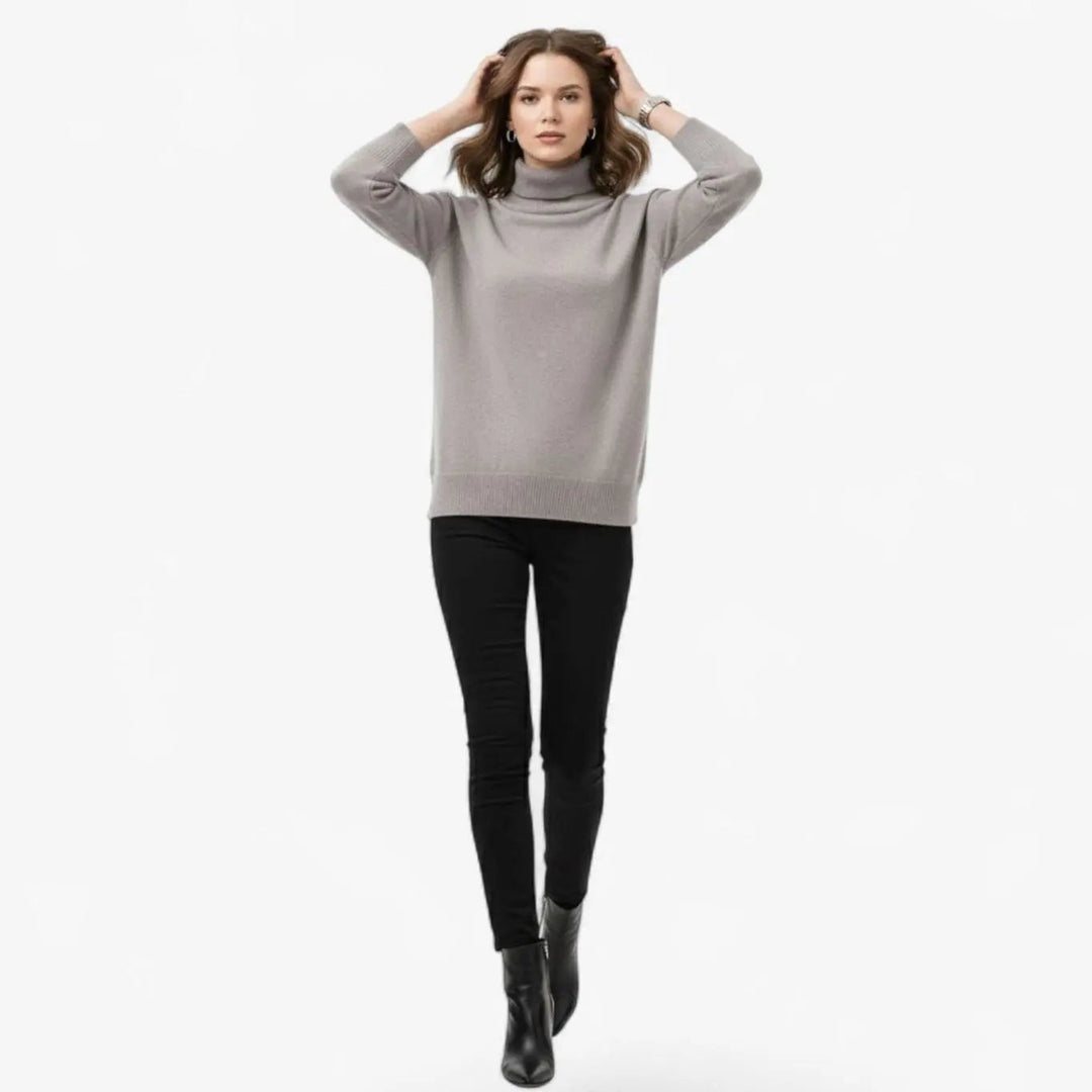 Women's Oversized Chunky Turtleneck Knit Sweater
