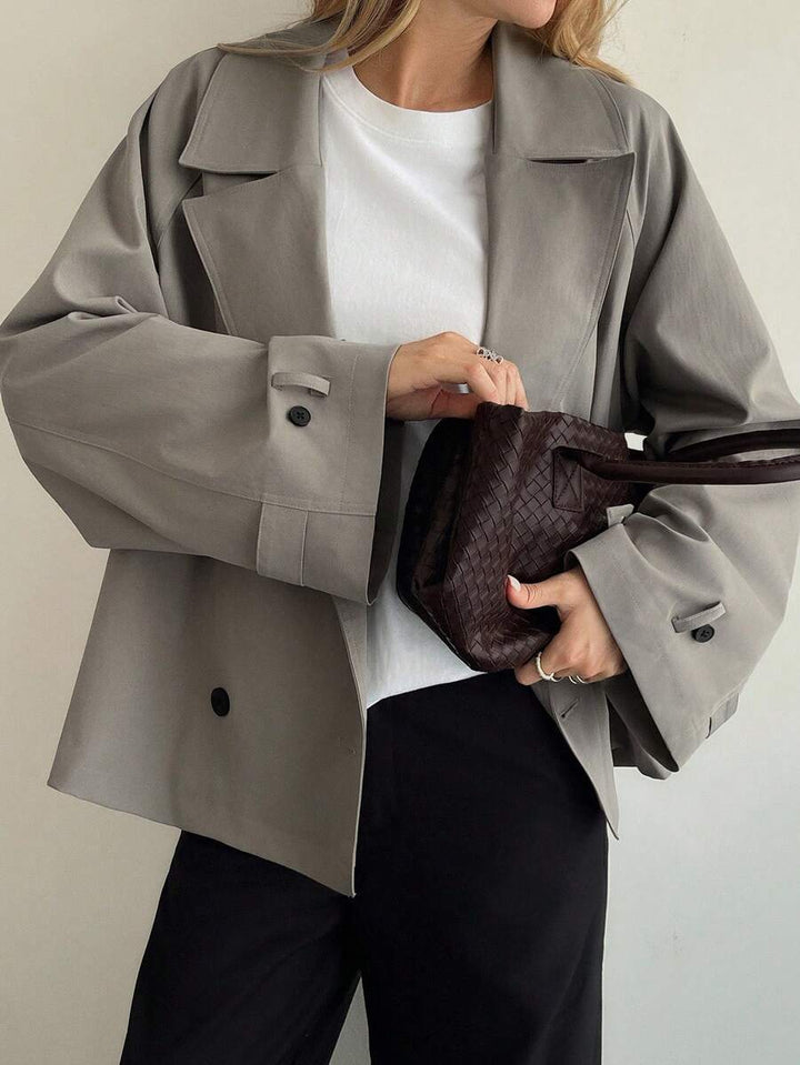 Women's Oversized Double Breasted Wide Lapel Jacket