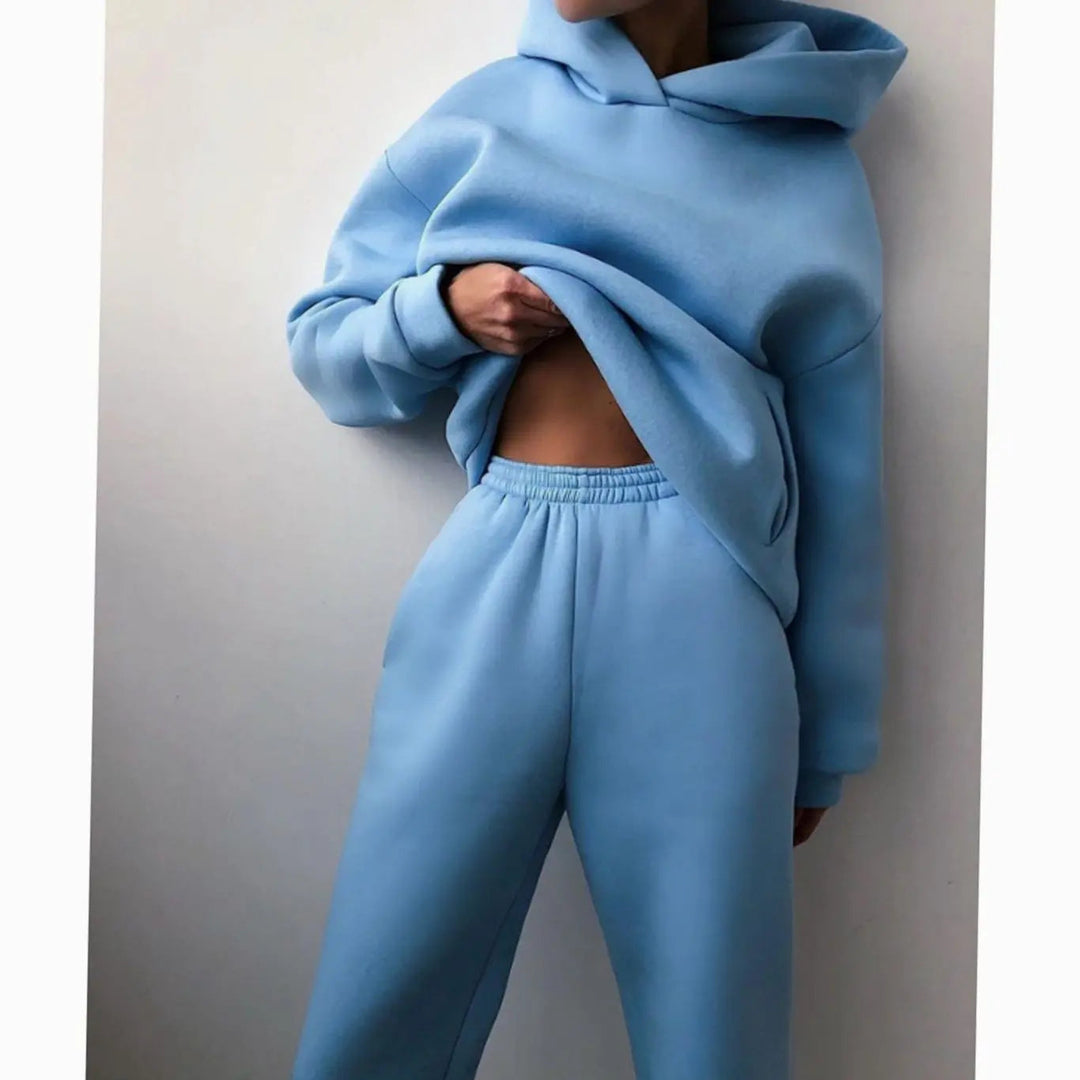 Women's Oversized Hoodie High-Waist Jogger Two-Piece Set