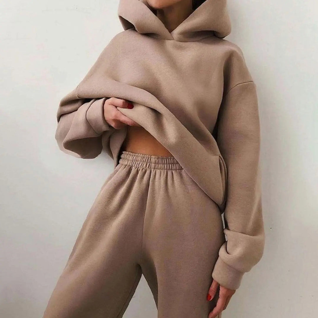 Women's Oversized Hoodie High-Waist Jogger Two-Piece Set