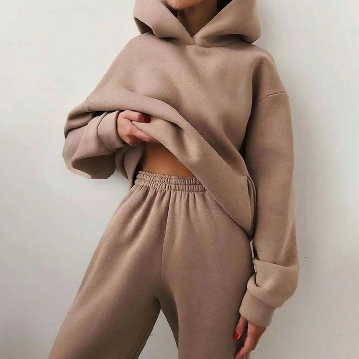 Women's Oversized Hoodie High-Waist Jogger Two-Piece Set
