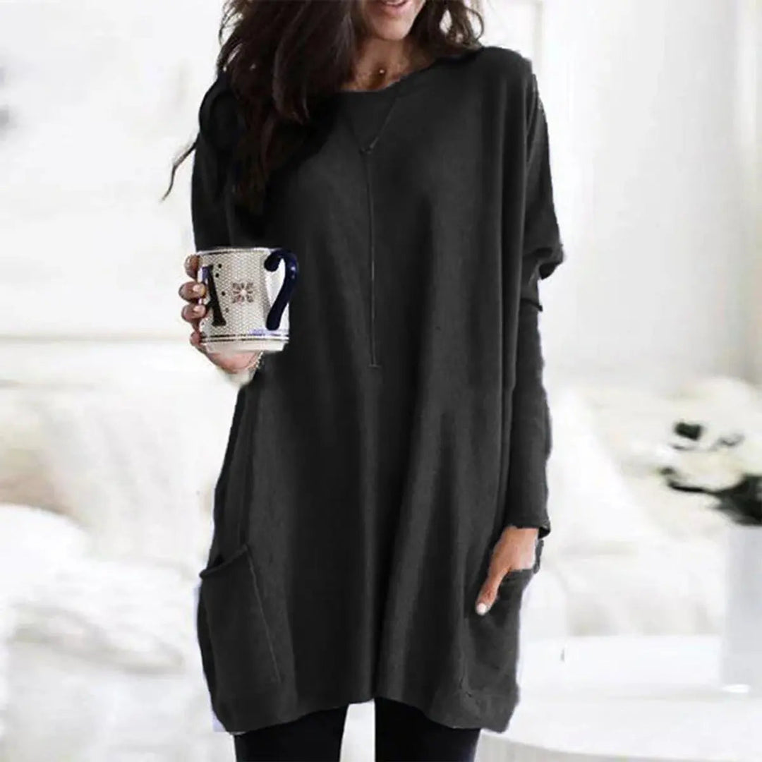 Women's Oversized Long Sleeve Pocket Tunic Jumper Plus Size